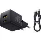 Сетевое зарядное устройство Baseus Palm Fast Charger Type-C+USB 30W With Cable Type-C to Type-C Black (P1011160A113-01)