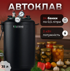 Автоклав УТех-24 electro универсальный для домашней консервации, 35 л, электрический + газ, черный металл, автоматическое управление