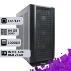 Рабочая станция AI Workstation PowerUp #73 Core Ultra 5 245KF/64 GB/SSD 1TB/Intel Arc B60 24GB для задач искусственного интеллекта машинного обучения и вычислений с помощью графических процессоров