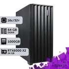 Робоча станція AI Workstation PowerUp #62 AMD EPYC 7F52/64 GB/SSD 1TB/NVIDIA Quadro RTX6000 24GB x2 для завдань штучного інтелекту машинного навчання та обчислень за допомогою графічних процесорів