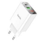 Зарядний пристрій Hoco C100A PD20W QC3.0 з цифровим дисплеєм USB Type-A USB Type-C білий