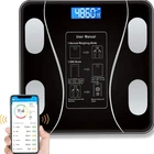 Смарт весы напольные до 180 кг с Bluetooth приложением черные модель A-8003 для контроля веса и здоровья