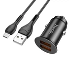 Автомобільний зарядний пристрій Hoco NZ1 2 x USB QC3.0 3A Micro-USB Cable Black