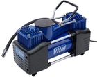 Автокомпрессор Vitol К-72 150 psi 25 А 90 л 2 цилиндра шланг 5 м с дефлятором клеммы (К-72)