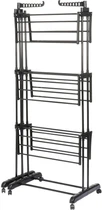 Suszarka na pranie Vilde metalowa czarna pionowa rozsuwana XXL 78 - 130 x 64 x 172 cm (5904316496760)