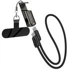 Дата кабель Hoco X126 Experto Type-C to Type-C 60W + Phone Holder & Lanyard (0.35m) Black - 00000082831_1