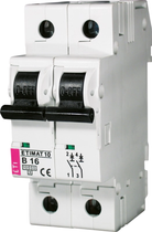 Автоматический выключатель ETI ETIMAT10, 2 P, C, 10 kA, 16 A (5904722942363)