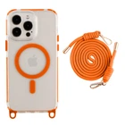 Чохол Premium TPU+PC LanyardCase with MagSafe для iPhone 16 Pro Orange