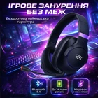 Ігрові навушники бездротові Proove Gaming Bliss з мікрофоном, геймерська гарнітура |BT5.4/AUX, 34 години роботи| Black