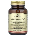 Вітамін D3 Solgar (Vitamin D3) 5000 МО 100 капсул (SOL-19377)