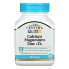 Кальцій магній цинк та витамин Д3 21st Century (Calcium Magnesium Zinc+D3) 90 таблеток (CEN-22263)