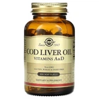 Комплекс Solgar Витамины А и D3 из печени трески (Vitamins A and D3 cod liver oil) 1250 МЕ/135 МЕ 100 капсул SOL00940