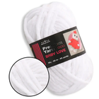 Плюшевая пряжа для вязания Премиум Бэби Лав Premium Yarn Baby Love 50 г, Белый No301