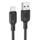 Кабель USB Borofone BX113, Silicone, MicroUSB, 2.4A, 3m, Чорний