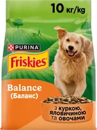 Сухий повнораціонний корм для дорослих собак Purina Friskies з куркою й овочами