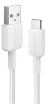 Кабель Anker 322 USB-A to USB-C - 1.8m Nylon білий (6908156)