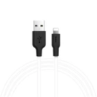 Кабель Hoco X21 Plus силіконовий Lightning 1м для iPhone Чорний з білим