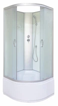Душовий бокс Ko&Po 6021 F 80x80х195 см без даху глибокий піддон з сидінням матове скло розсувні двері