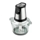 Стаціонарний блендер Domotec MS-7009B 2 л, 250 Вт, подрібнювач із 4 лезами, 2 швидкості, пластикова чаша, сріблястий, кухонний мережевий блендер для смузі та соусів