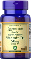 Вітамін Д3 Purita's Pride хокальциферол Vitamin D3 2000 МЕ 100 капсул (ARE-576451)