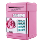 Копилка сейф, детский банкомат с кодовым замком NUMBER BANK розовый MA229pink