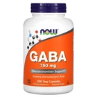 Амінокислота Now Foods GABA Гамма-аміномасляна Кислота 750мг