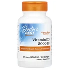 Вітамін D3 Doctor's Best (Vitamin D3) 5000 МО 180 капсул (DRB-00218)