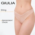 Женские трусы-стринги из сетки и вставкой из микрофибры Giulia L5153S-M Труси стрінги M Beige-Бежевый, трусы под облегающую одежду, ежедневное женское белье