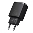 Мережевий зарядний пристрій Baseus Compact Quick Charger 20W QC+PD 1Type-C + 1USB Чорний