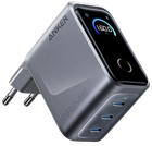 Сетевое зарядне пристрій Anker GaNPrime Charger 160W, 3xUSB-C PD3.1 w Display Silver (7232958)