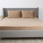 Простирадло ТЕП "VELOUR" з резинкою капучіно, 180x200