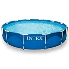 Каркасный сборно-разборный бассейн Intex 28210, 366×76 см, 6 503 л, металлический каркас, круглый, синий