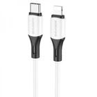 Кабель BOROFONE BX79 Type-C to iP 3A, 20W, 1m,, silicone, silicone connectors, White (6974443384734) (19734)
