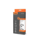 Сетевой удлинитель 2 розетки с кнопкой 3м(2x1мм²) белый VIDEX ONCORD