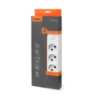 Мережевий подовжувач 4 розетки з кнопкою, 5м(2x1мм²) білий VIDEX ONCORD