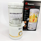 Блендер Domotec MS-613 електричний 250 мл з чашею подрібнювача, реверсивне обертання, тиха робота, для смузі та дитячого харчування, пластиковий корпус, Білий