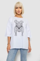 Футболка женская с принтом, цвет белый, XXL, 244R3008