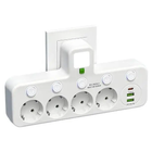 Сетевой фильтр RIAS 8625UL LED 4 розетки 2 USB 1 Type-C 2500W White (3_07878)