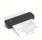 Портативный термопринтер M15 (UKC) для печати документов формата А4, мобильный беспроводной мини принтер с Bluetooth и USB Type-C, аккумуляторный принтер без чернил для телефона и ноутбука + рулон термобумаги в комплекте, Черный (Black)