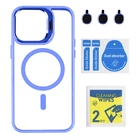 Чехол TPU+PC+Metal Stand Case with MagSafe and Camera Lenses для iPhone 14 Pro Max Blue