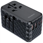 Зарядне пристрій 4xUSB 100W PD (2хUSB-C+2хUSB-A) TRAVEL Universal сharger diamond чорний Choe
