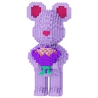 Детский конструктор DUZ Magic Blocks Ju‑9028 «Мишка Тедди с букетом» — 3D модель, 1680 деталей