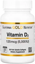 Вітамін D3 California Gold Nutrition Vitamin D3 5000 IU 90 капсул