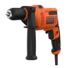 Дриль мережевий BLACK+DECKER, ударний, 500 Вт, 0-2800 об/хв, 47600 уд/хв, патрон 10 мм швидкозатискний, кількість швидкостей - 1,