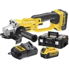 Шліфмашина кутова аккумуляторна DeWALT, 18 B XR Li-lon, d=125 мм, 8000 об/хв, вес 2.2 кг, валіза, 2 аккумулятори, зарядний пристрій