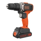 Дриль-шурупокрут акумуляторний BLACK+DECKER, ударний, 18 В, 45 Нм, 2-ох швидкісна 0-360/0-1400 об/хв, 21000 уд/хв, патрон 1-10 мм,