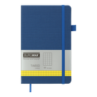Блокнот BUROMAX 125*195мм 96арк. TWEED 291163-02 штучна шкіра, синій, на гумці (клітинка) /BM.291163-02/