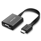 Адаптер Ugreen HDMI to VGA micro USB/Audio Mini Jack 3.5mm Black (UGR377BLK)