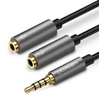 Кабель Ugreen Headphone Splitter 3.5 mm Mini Jack/AUX (Microphone + Stereo Output) 20cm Silver (6957303836192)