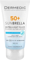 Ультралегкий захисний флюїд Dermedic Sunbrella SPF 50+ для жирної та комбінованої шкіри 40 мл (5901643177560)